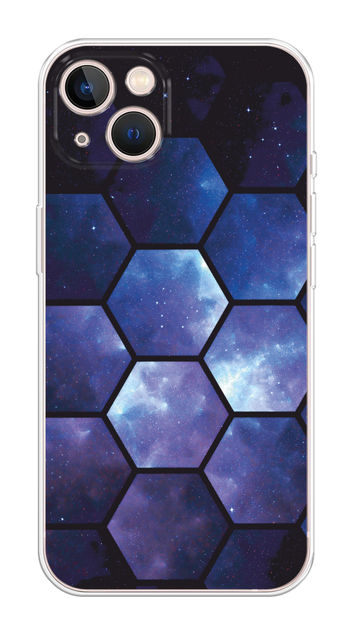 

Чехол Homey на Apple iPhone 13 "Соты космос", Черный;фиолетовый, 14250-1