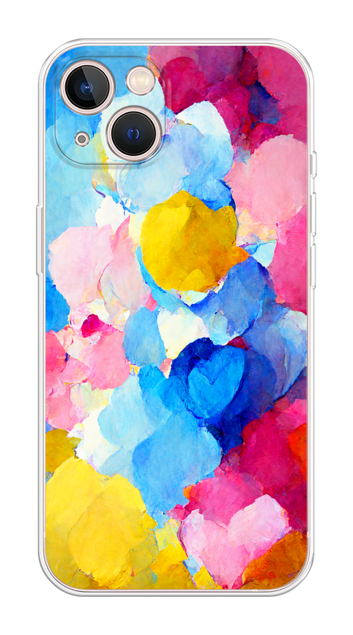 

Чехол Homey на Apple iPhone 13 "Яркие пятна", Синий;голубой;желтый;розовый, 14250-1