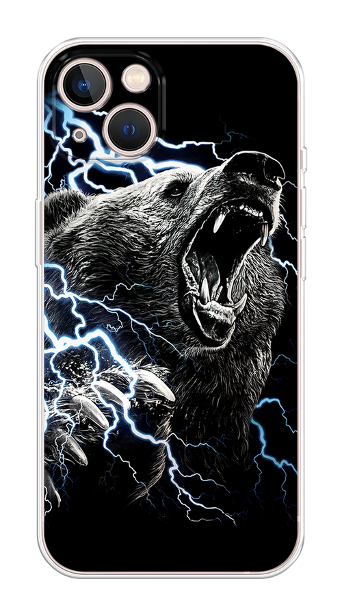 

Чехол Homey на Apple iPhone 13 "Гроза и медведь", Черный;серый;серебристый, 14250-1