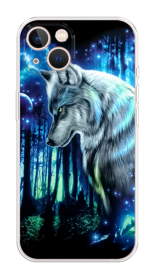 

Чехол Homey на Apple iPhone 13 "Сказочный волк", Синий;серебристый;черный, 14250-1