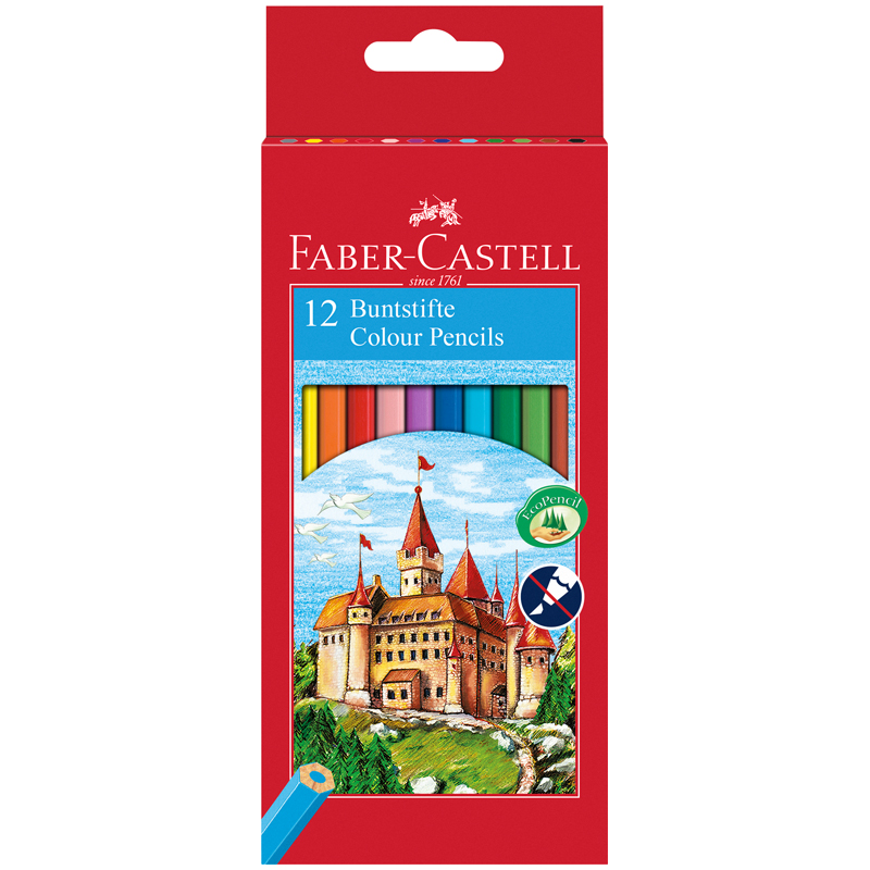 Цветные карандаши Faber Castell ECO Замок с точилкой 120112 12 цветов
