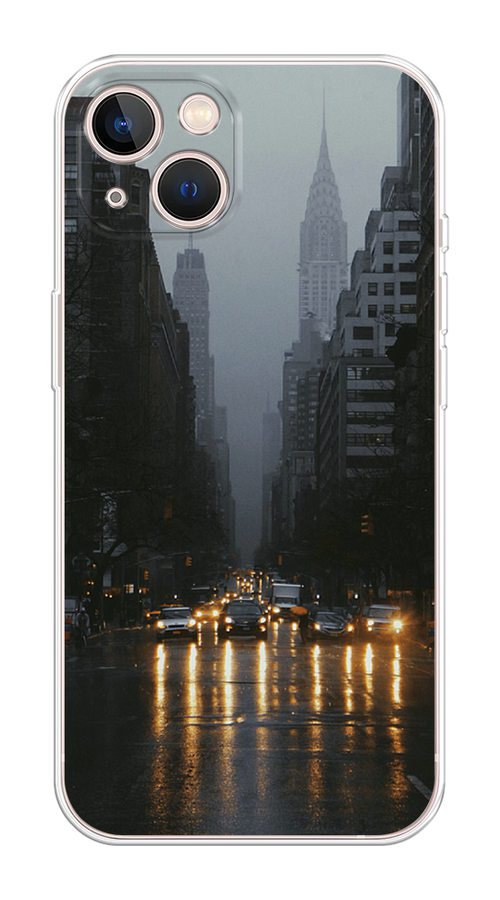 

Чехол Homey на Apple iPhone 13 "Дождливый Нью Йорк", Черный;серый, 14250-1