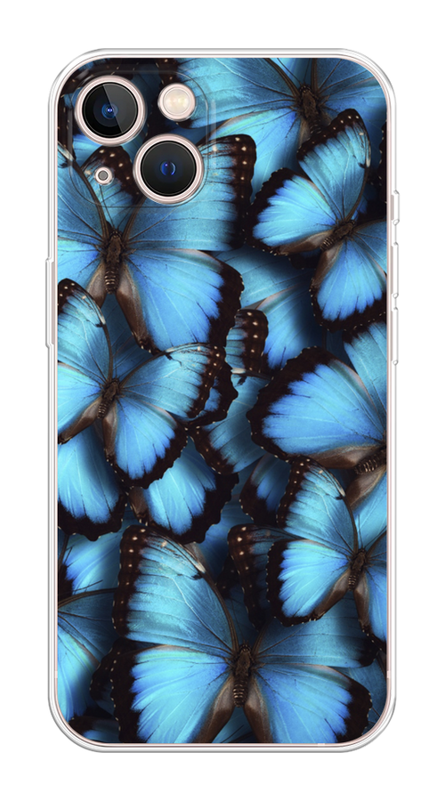 

Чехол Homey на Apple iPhone 13 "Тропическая бабочка 2", Голубой;черный, 14250-1