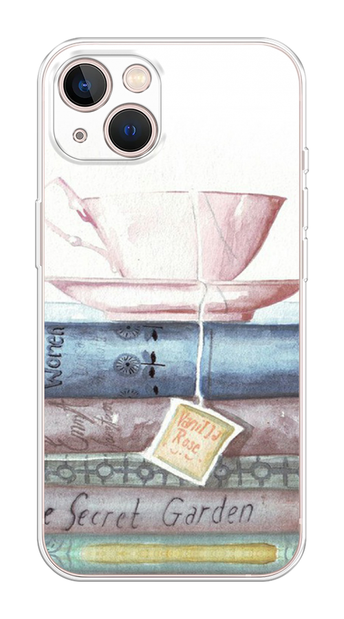 

Чехол Homey на Apple iPhone 13 "Книжное чаепитие", Желтый;розовый;белый, 14250-1