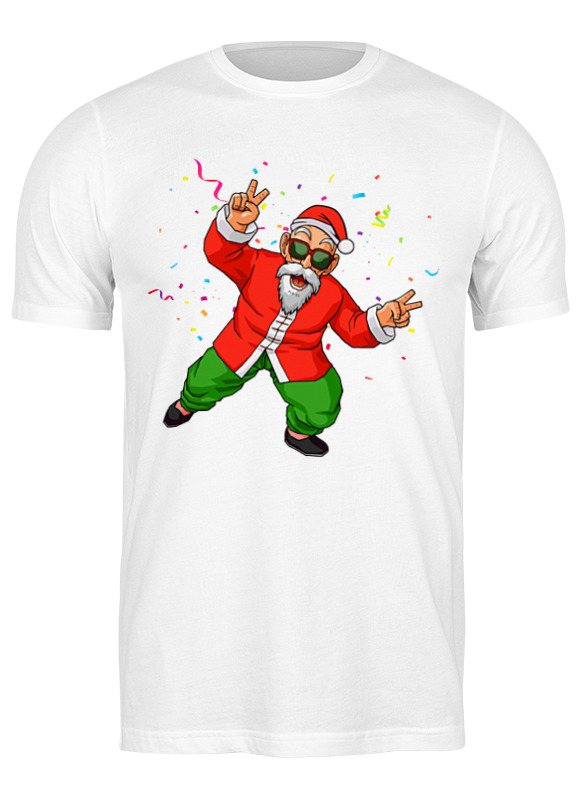 

Футболка мужская Printio Master roshi santa белая S, Белый, Master roshi santa