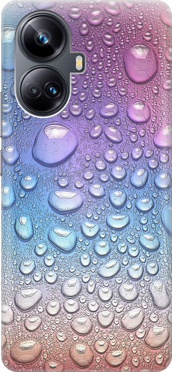 

Силиконовый чехол на Realme 10 Pro+ с принтом "Множество капель", Синий;фиолетовый, 158622