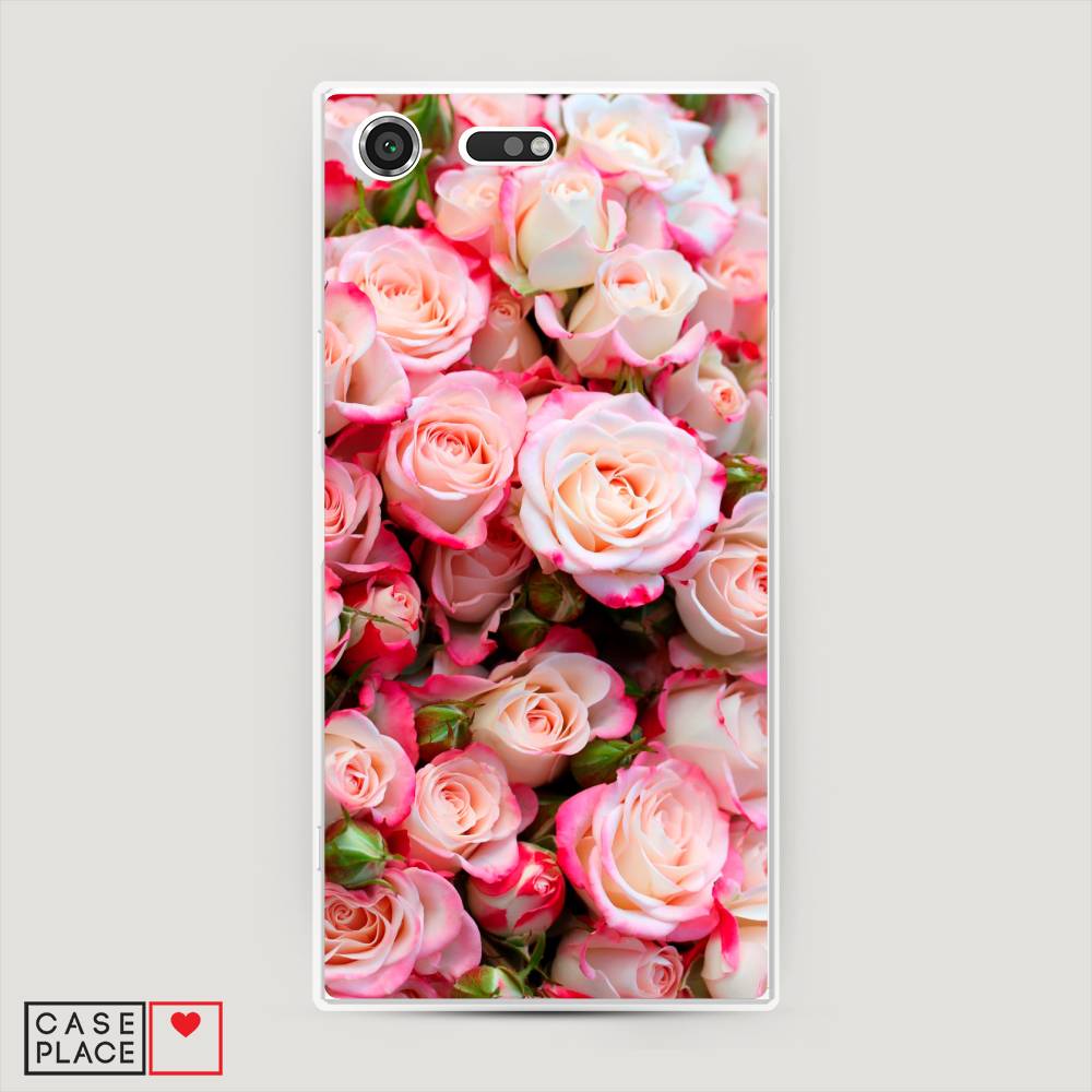 

Чехол на Sony Xperia XZ Premium "Много роз", Розовый, 52450-2
