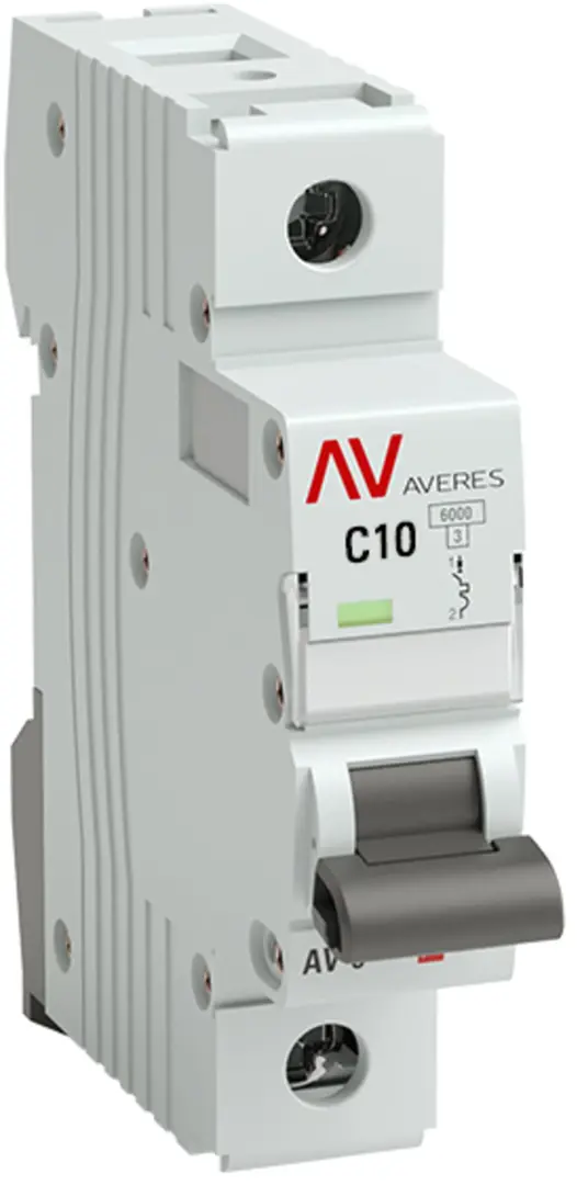Автоматический выключатель EKF Averes AV-6 1P C10 А 6 кА mcb6-1-10C-av