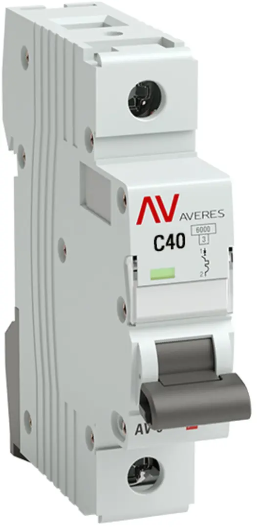 Автоматический выключатель EKF Averes AV-6 1P C40 А 6 кА mcb6-1-40C-av