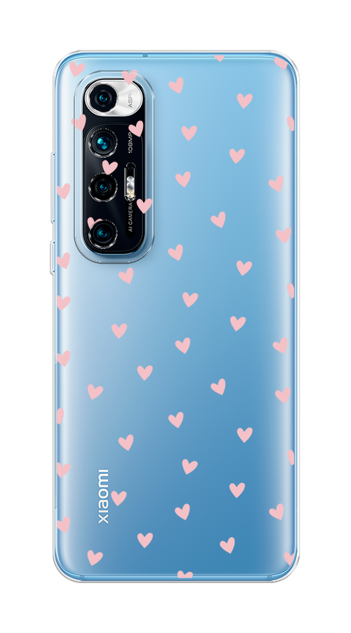 

Чехол на Xiaomi Mi 10S "Розовые сердечки паттерн", Розовый;прозрачный, 310550-1