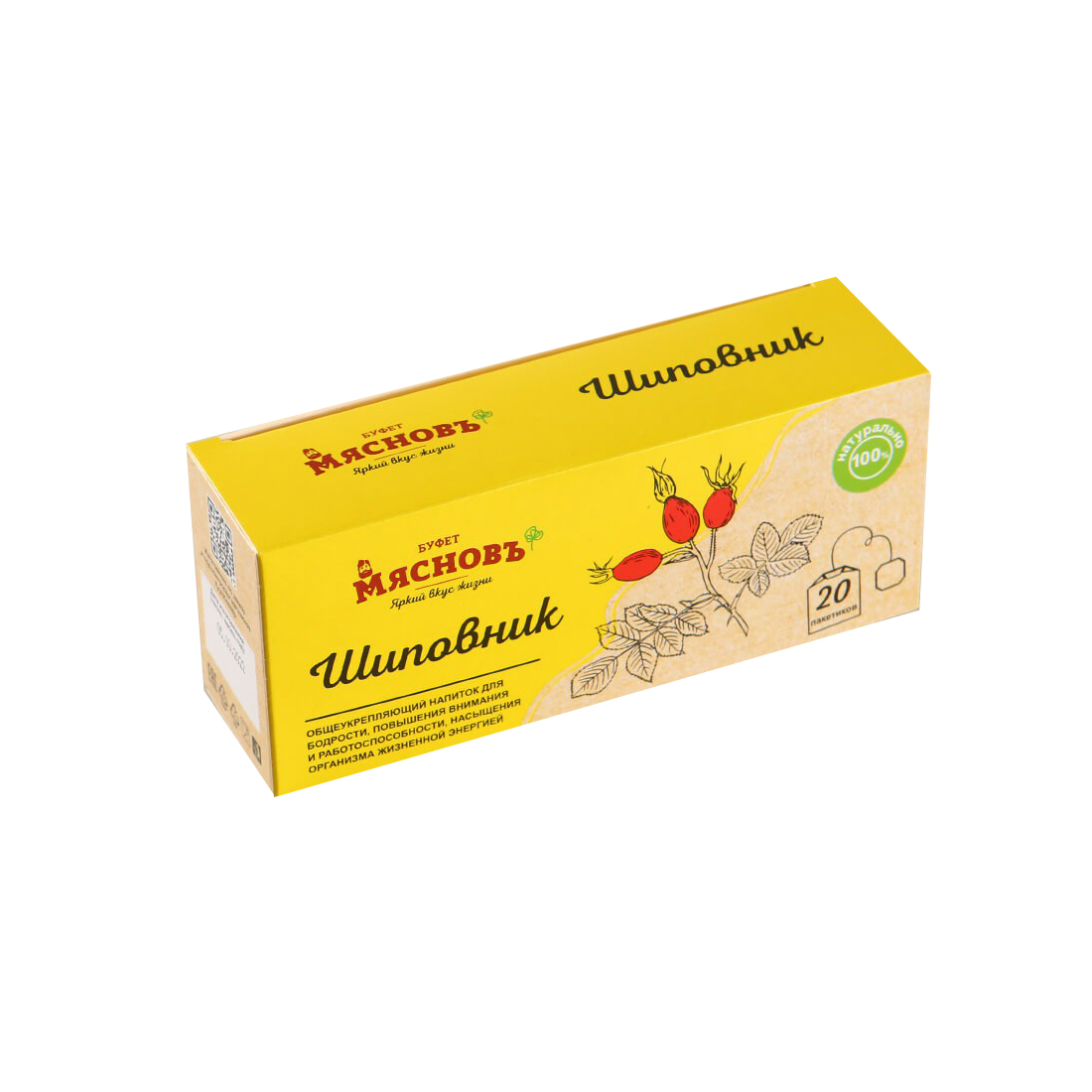 

Чайный напиток МясновЪ БУФЕТ Шиповник в пакетиках 1,75 г х 20 шт