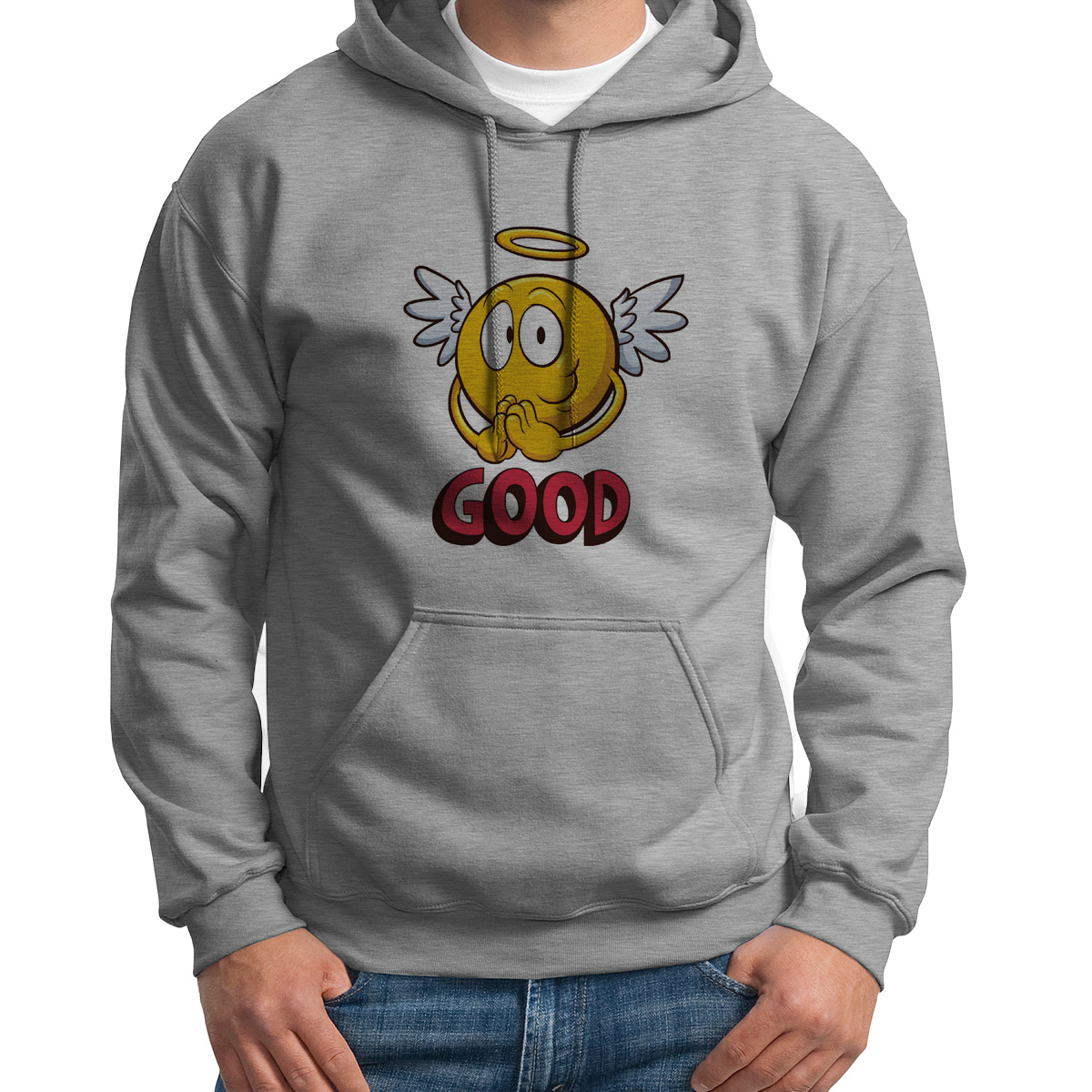 

Худи унисекс CoolPodarok Good хороший серое 42 RU, Серый, S0114041