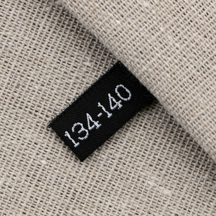 Нашивка текстильная 134-140, 5 х 1.1 см, цвет чёрный 100 шт.
