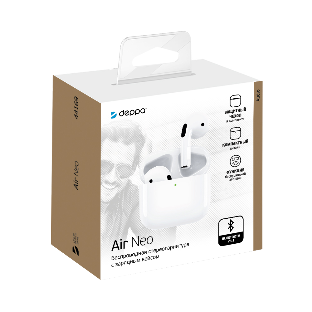 фото Беспроводные наушники deppa air neo white