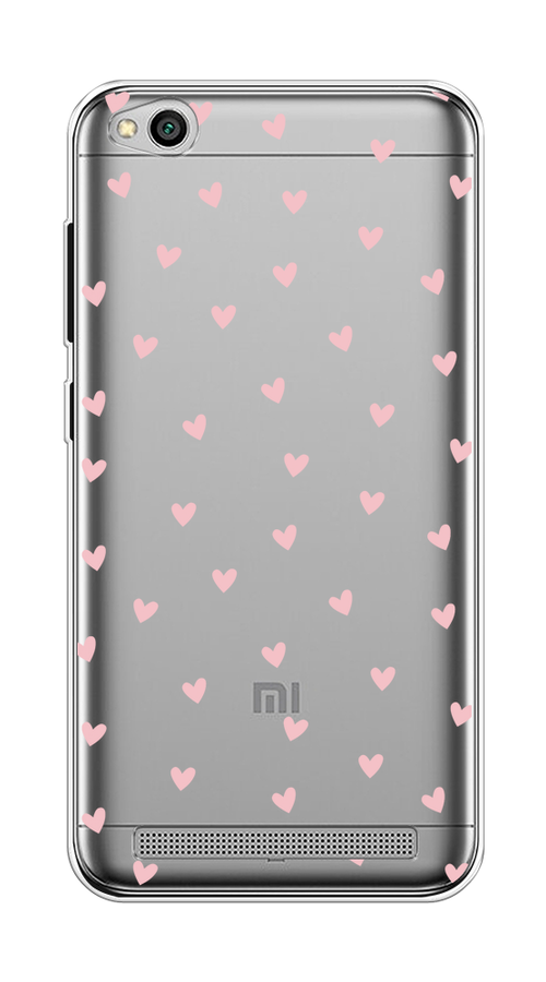 

Чехол на Xiaomi Redmi 5A "Розовые сердечки паттерн", Розовый;прозрачный, 32850-1
