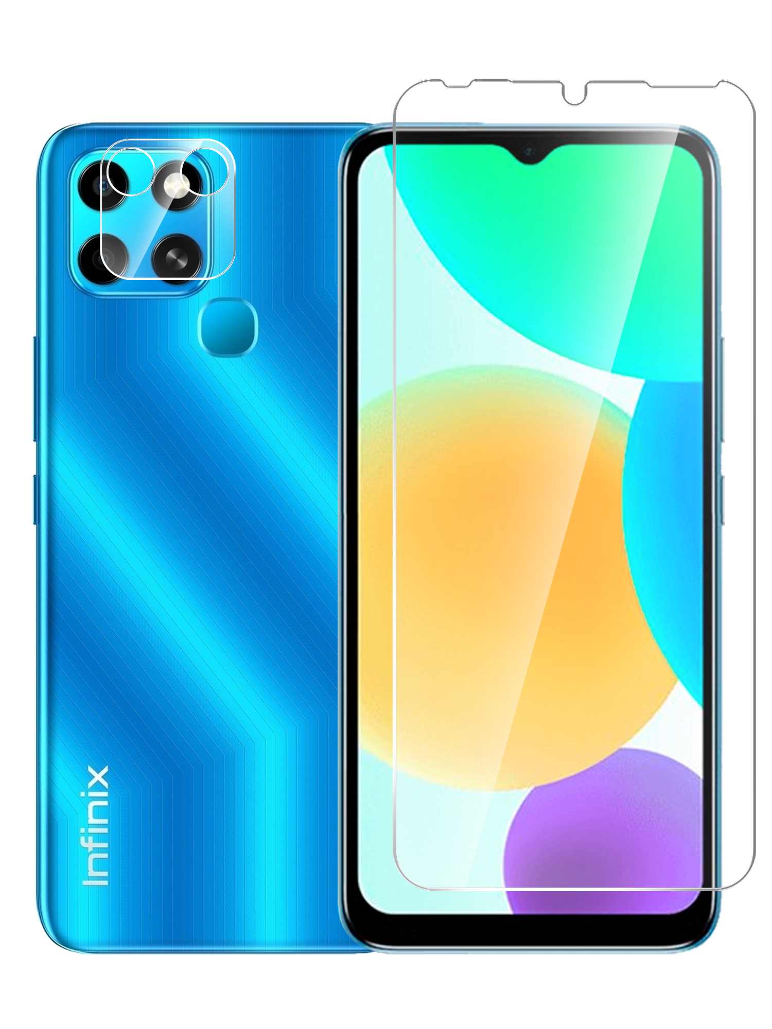 

Гибридное защитное стекло Brozo на экран и камеру Infinix Smart 6, Infinix Smart 6