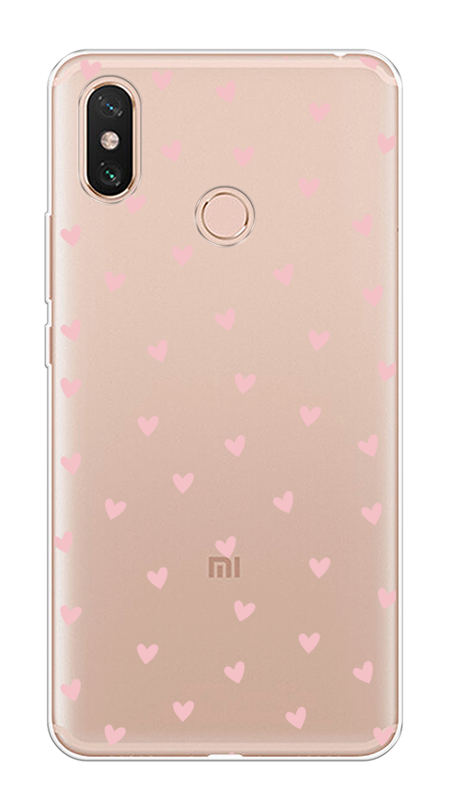 

Чехол на Xiaomi Mi Max 3 "Розовые сердечки паттерн", Розовый;прозрачный, 34350-1
