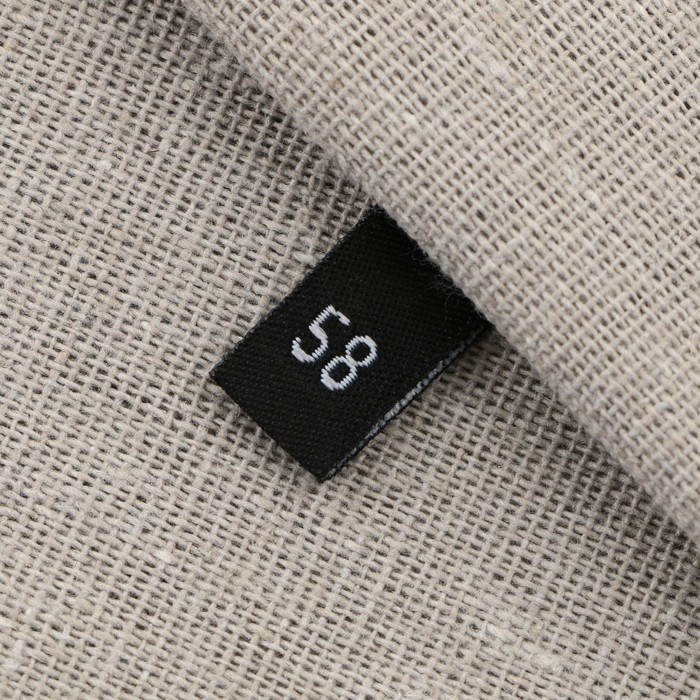 Нашивка текстильная 58, 4.6 х 1.1 см, цвет чёрный 100 шт.