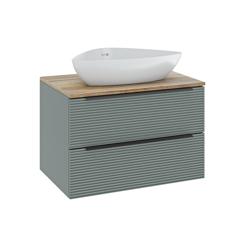 

Тумба с раковиной Runo Орлеан 70, зелёный/дуб натуральный, раковина TERZO 60+выпуск, Зеленый, Орлеан 70