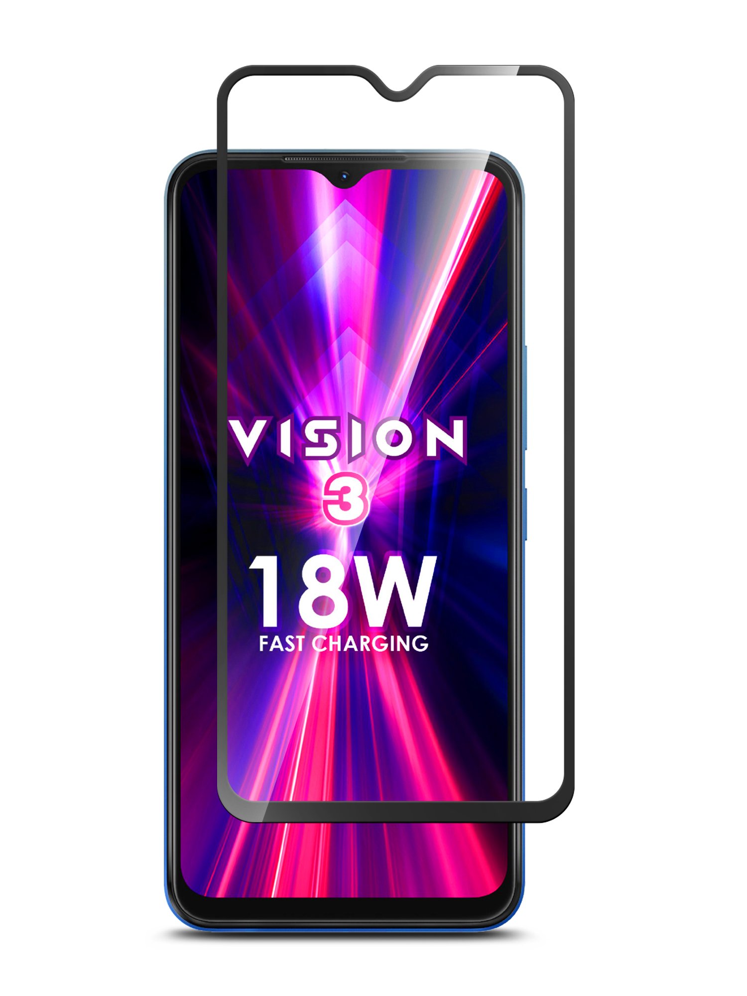 Защитное стекло Brozo на ITEL Vision 3 на весь экран