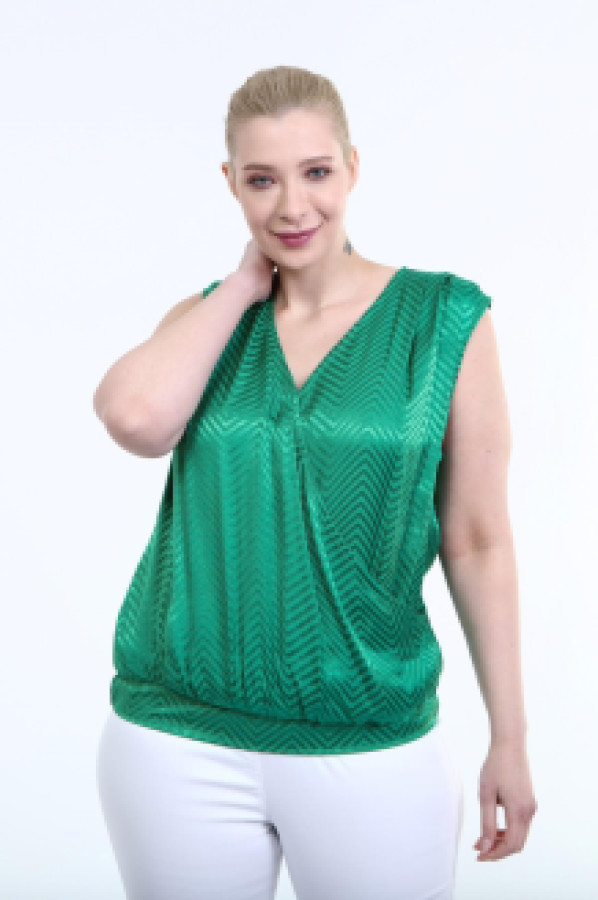 

Блуза женская My Line Moda 1360 зеленая 52 (доставка из-за рубежа), 1360