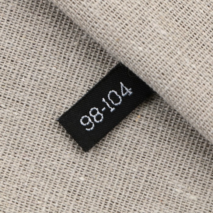 Нашивка текстильная 98-104, 5 х 1.1 см, цвет чёрный 100 шт.