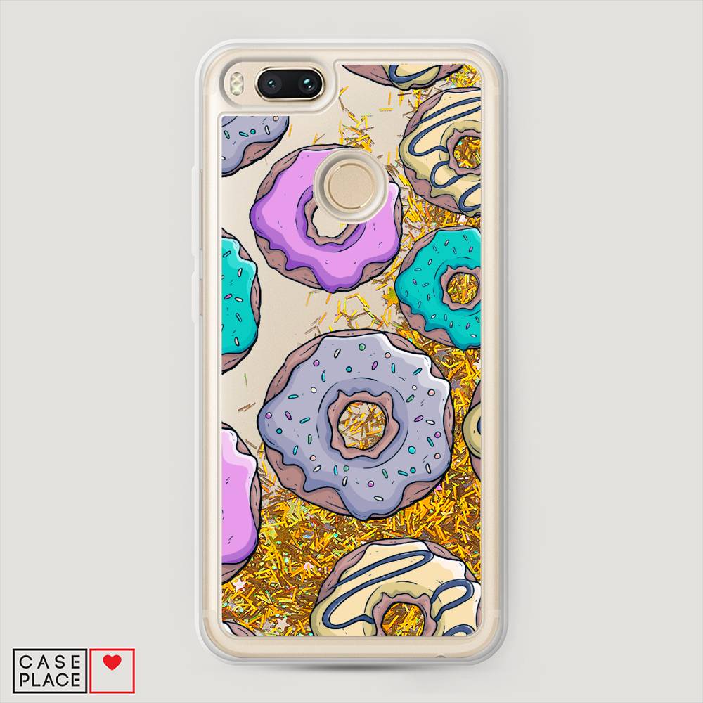 

Жидкий чехол с блестками "Разноцветные пончики в глазури 2" на Xiaomi Mi A1, 32690-1