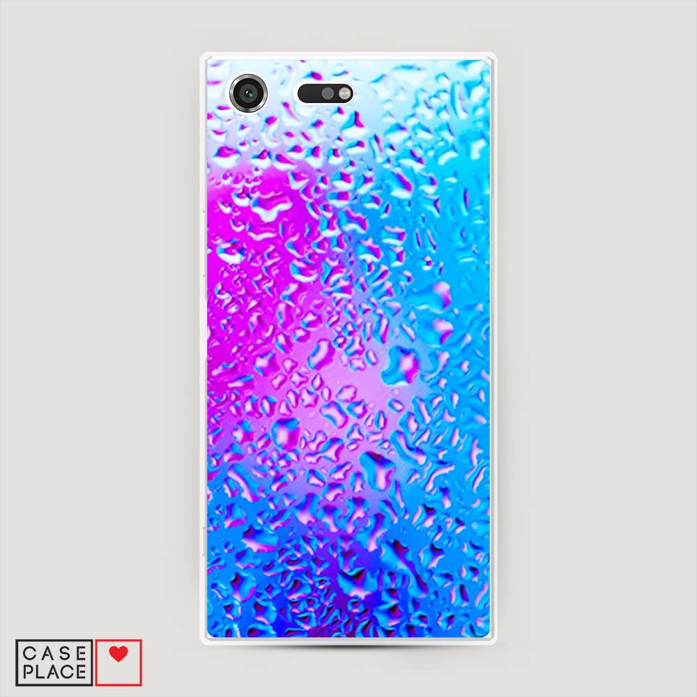 

Чехол на Sony Xperia XZ Premium "Капли на стекле", Голубой;розовый, 52450-3