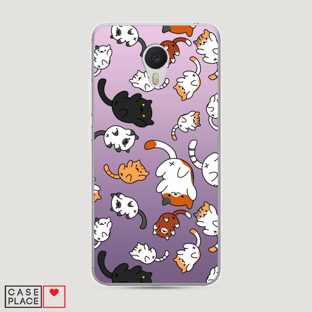 

Чехол Awog на Meizu M3 "Котопад", Фиолетовый;белый, 70350-7