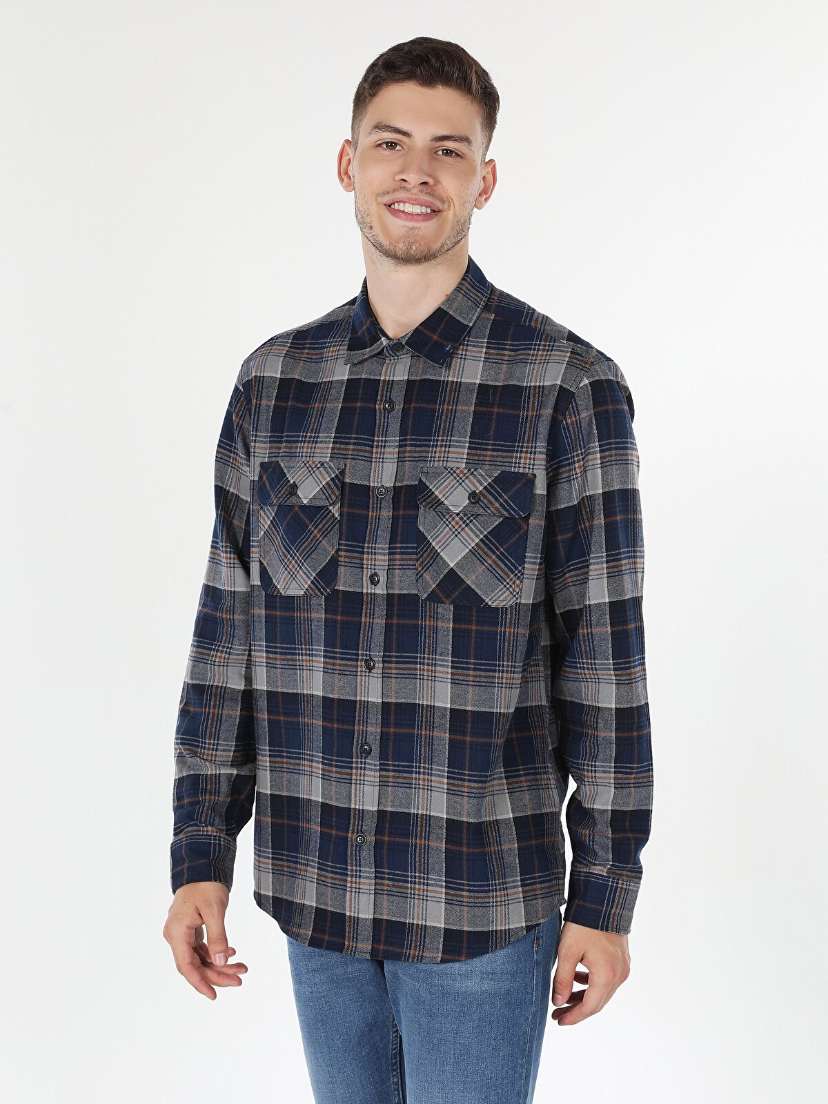 

Рубашка мужская Colin's CL1061024_Q1.V1_INV синяя 2XL, Синий, CL1061024_Q1.V1_INV