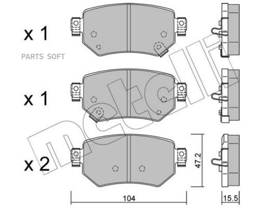 

Тормозные колодки METELLI 2211590
