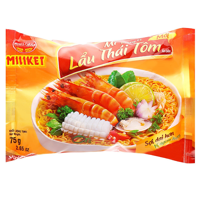 фото Лапша быстрого приготовления miliket lau thai со вкусом креветок по-тайски, 75 г