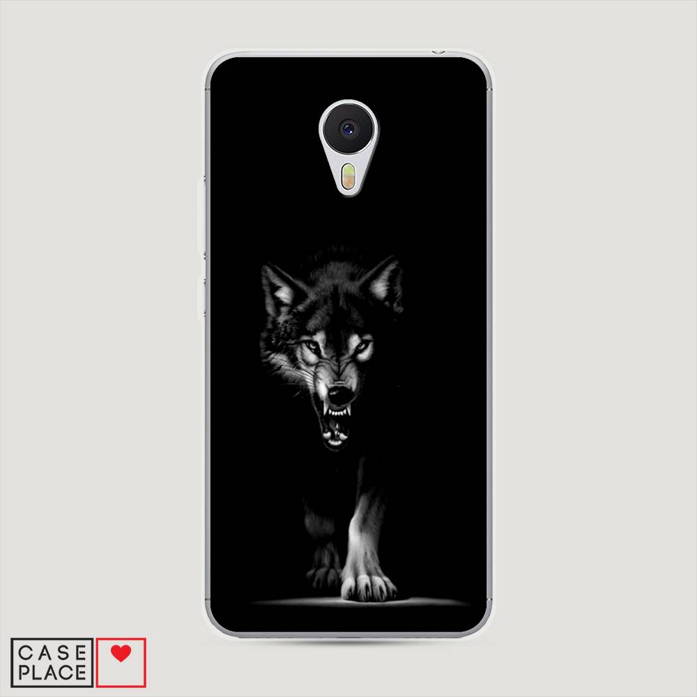 

Чехол Awog на Meizu M3 "Волк выходит из ночи", Серый;черный;белый, 70350-1