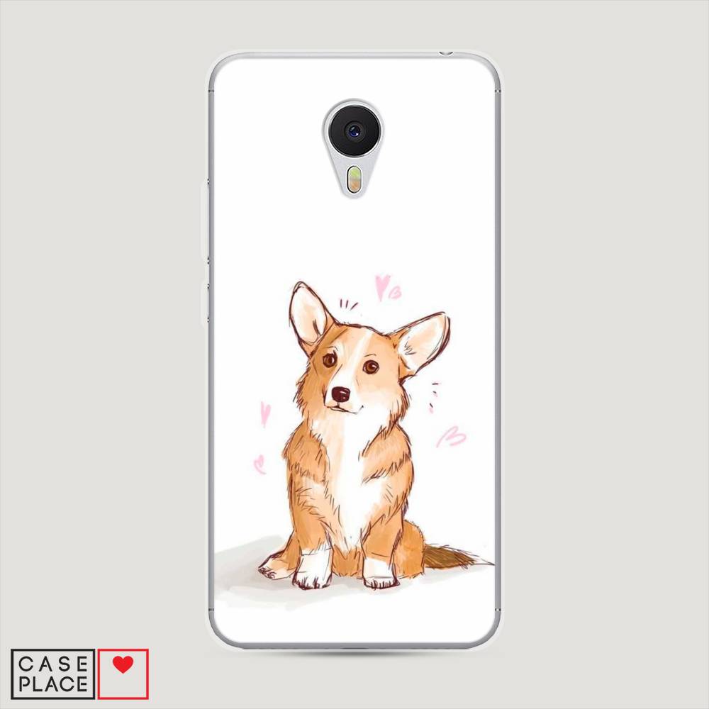 

Чехол Awog на Meizu M3 "Корги любовь", Бежевый;белый, 70350-1
