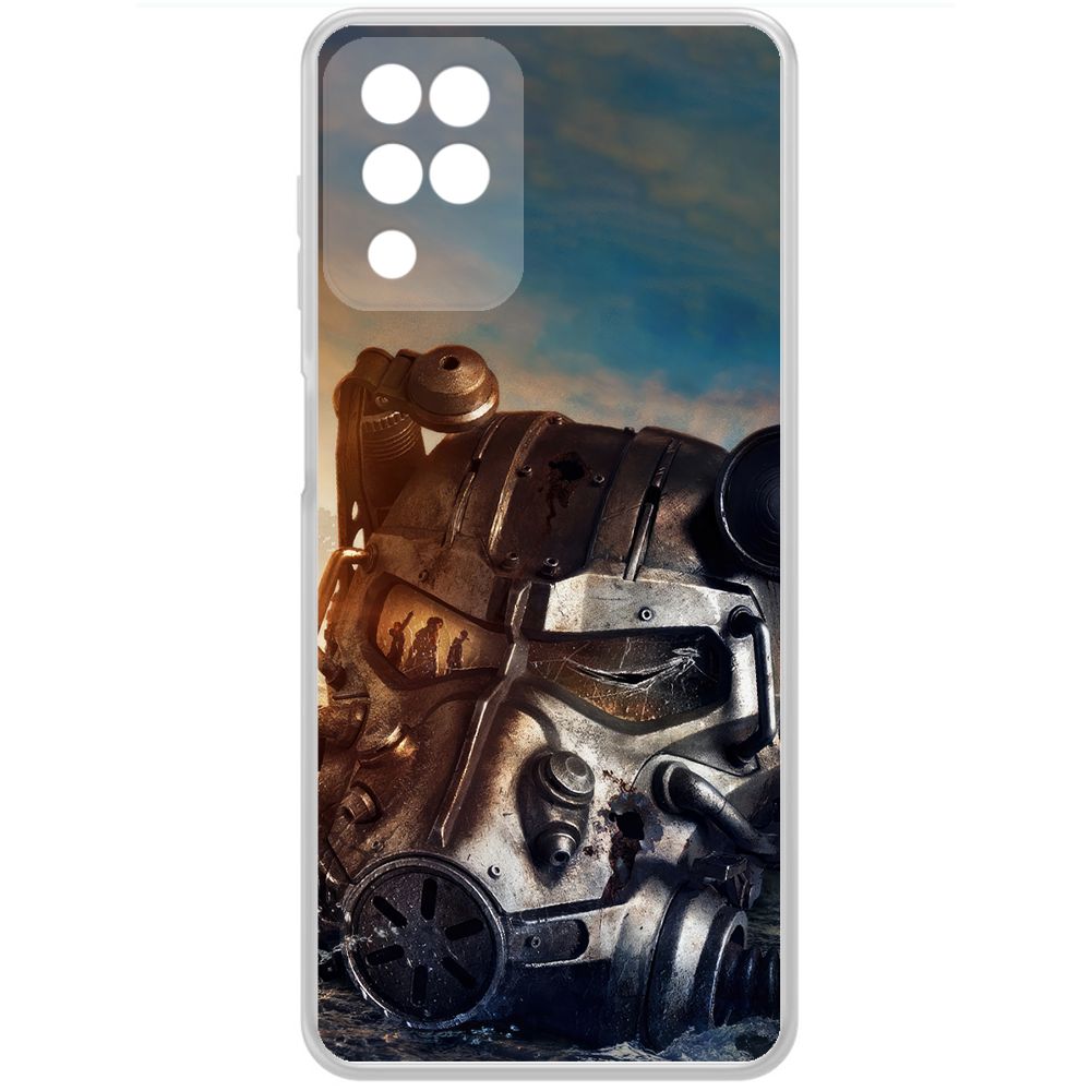

Чехол-накладка Krutoff Clear Case Фоллаут - Шлем Т-60 для Samsung Galaxy A12 (A125), Прозрачный