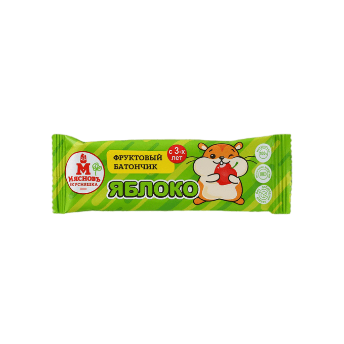 

Фруктовый батончик для детей МясновЪ ВКУСНЯШКА яблочный с 3 лет 25 г