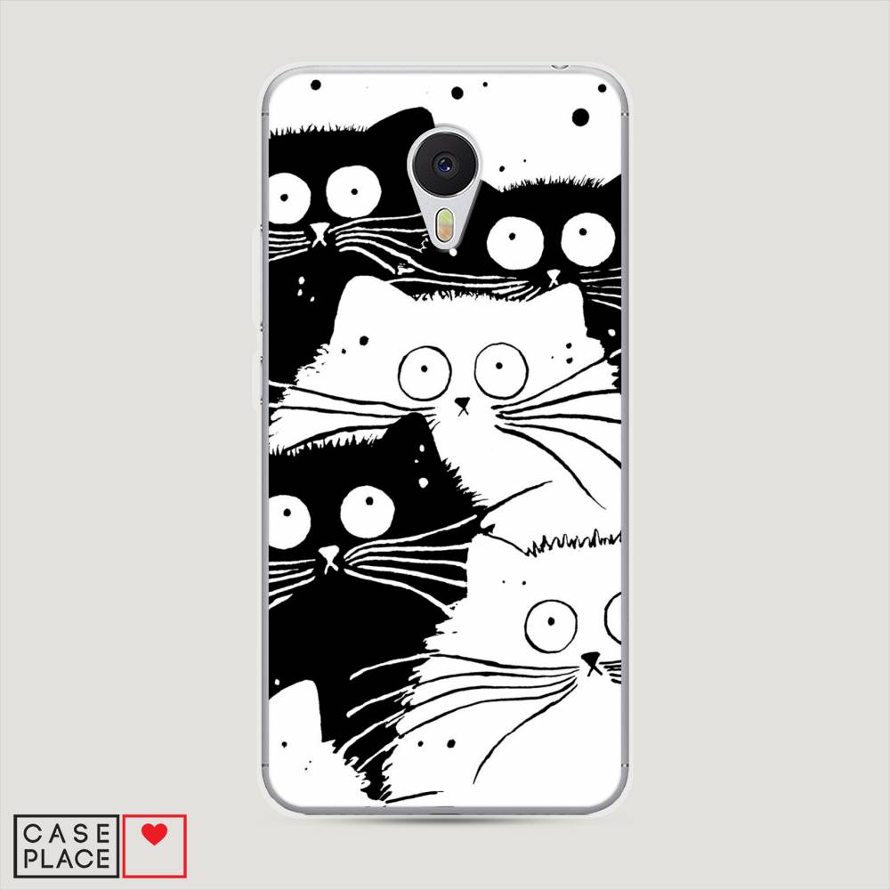 

Чехол Awog на Meizu M3 "Коты черно-белые", Черный;белый, 70350-2