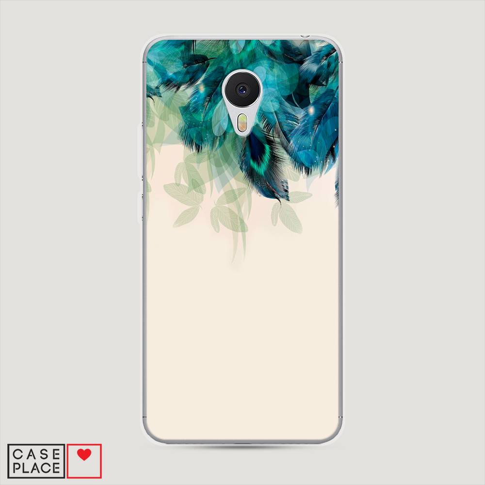 

Чехол Awog на Meizu M3 "Перья голубого цвета", Бежевый;синий;голубой, 70350-2