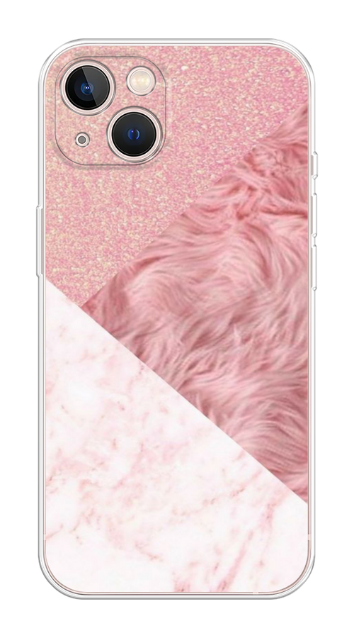

Чехол Homey на Apple iPhone 13 "Текстурные треугольники", Розовый;белый, 14250-1