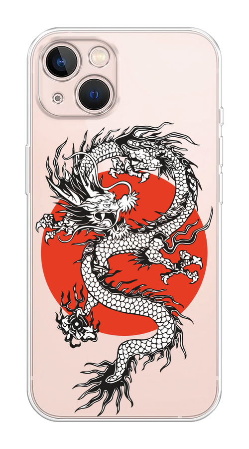 

Чехол Homey на Apple iPhone 13 "Восходящий дракон", Белый;черный;красный, 14250-1