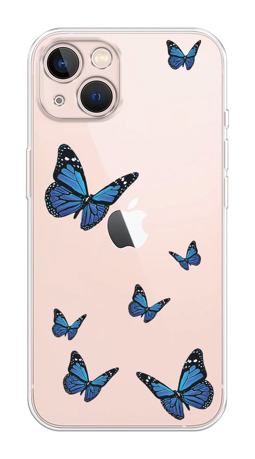 

Чехол Homey на Apple iPhone 13 "Blue butterflies", Синий;черный, 14250-1