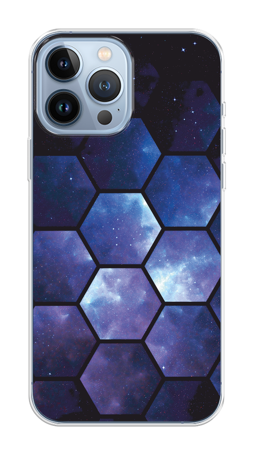 

Чехол Homey на Apple iPhone 13 Pro Max "Соты космос", Черный;фиолетовый, 14450-1
