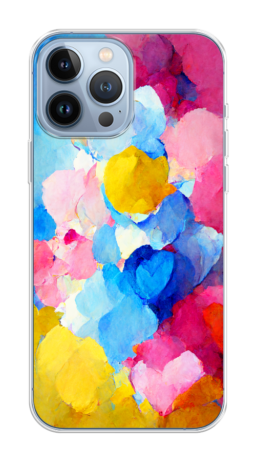

Чехол Homey на Apple iPhone 13 Pro Max "Яркие пятна", Синий;голубой;желтый;розовый, 14450-1