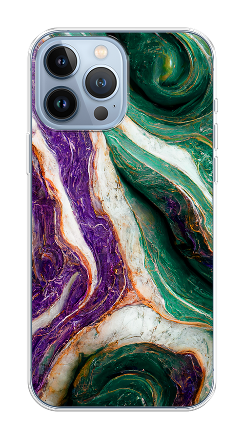 

Чехол Homey на Apple iPhone 13 Pro Max "Фиолетово-зеленый мрамор", 14450-1