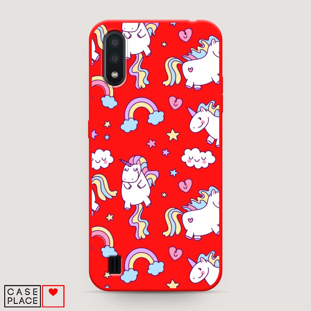 

Матовый силиконовый чехол "Sweet unicorns dreams" на Samsung Galaxy A01, Sweet unicorns dreams