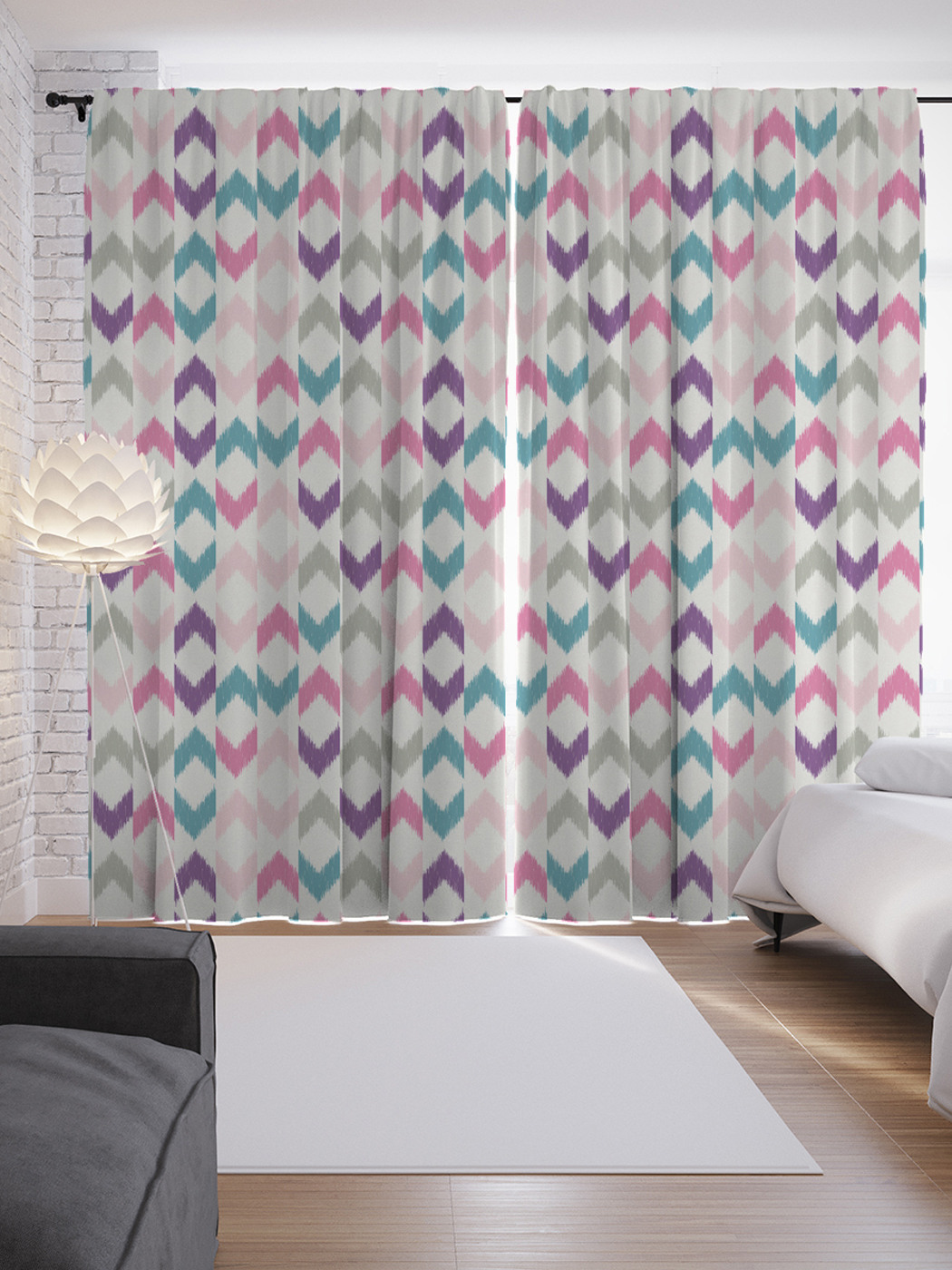 

Шторы с фотопечатью "Стрелки хаоса" из сатена, 290х265 см