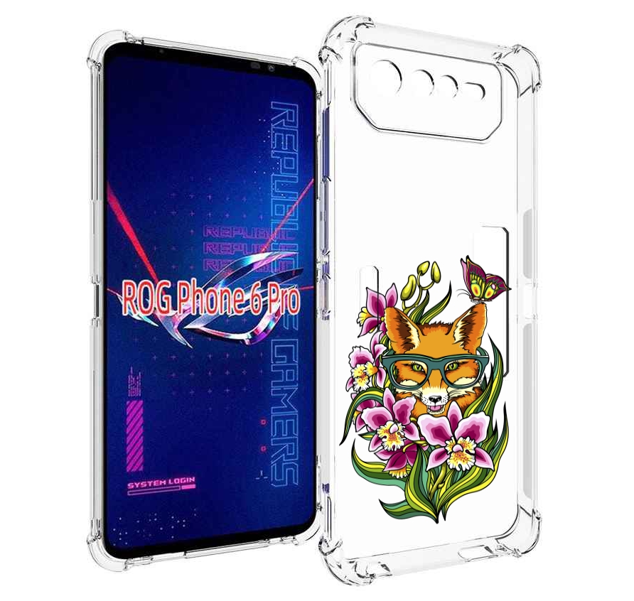 

Чехол MyPads Лиса в цветах для Asus ROG Phone 6 Pro, Прозрачный, Tocco