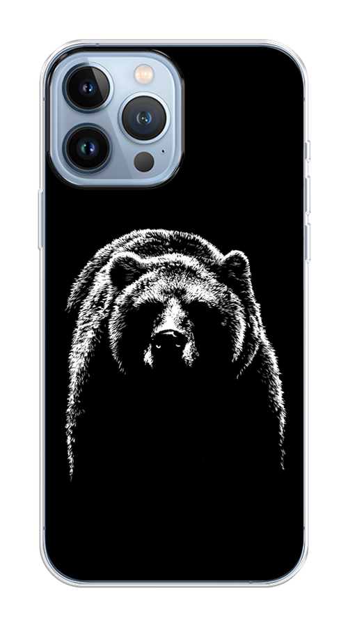 

Чехол Homey на Apple iPhone 13 Pro Max "Медведь в ночи", Белый;черный, 14450-1