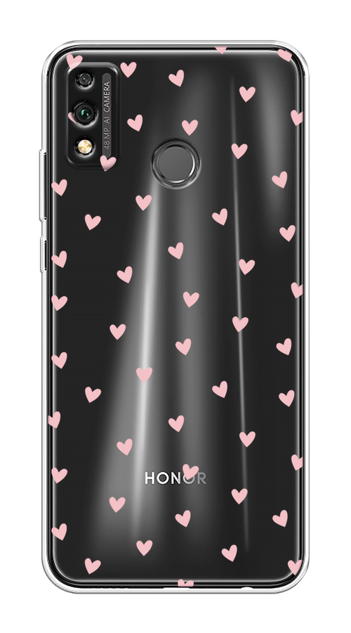 

Чехол на Honor 9X Lite "Розовые сердечки паттерн", Розовый;прозрачный, 6104250-1