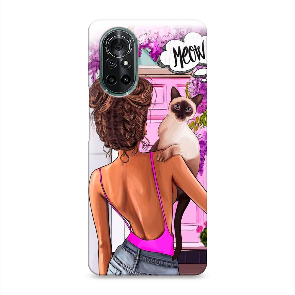 

Чехол Awog "Девушка с кошкой" для Honor V40 Lite, 6105120-5